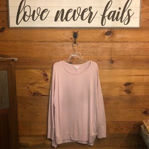 Time &Tru NWT-long sleeve top 3x soft pink material light weight sweater